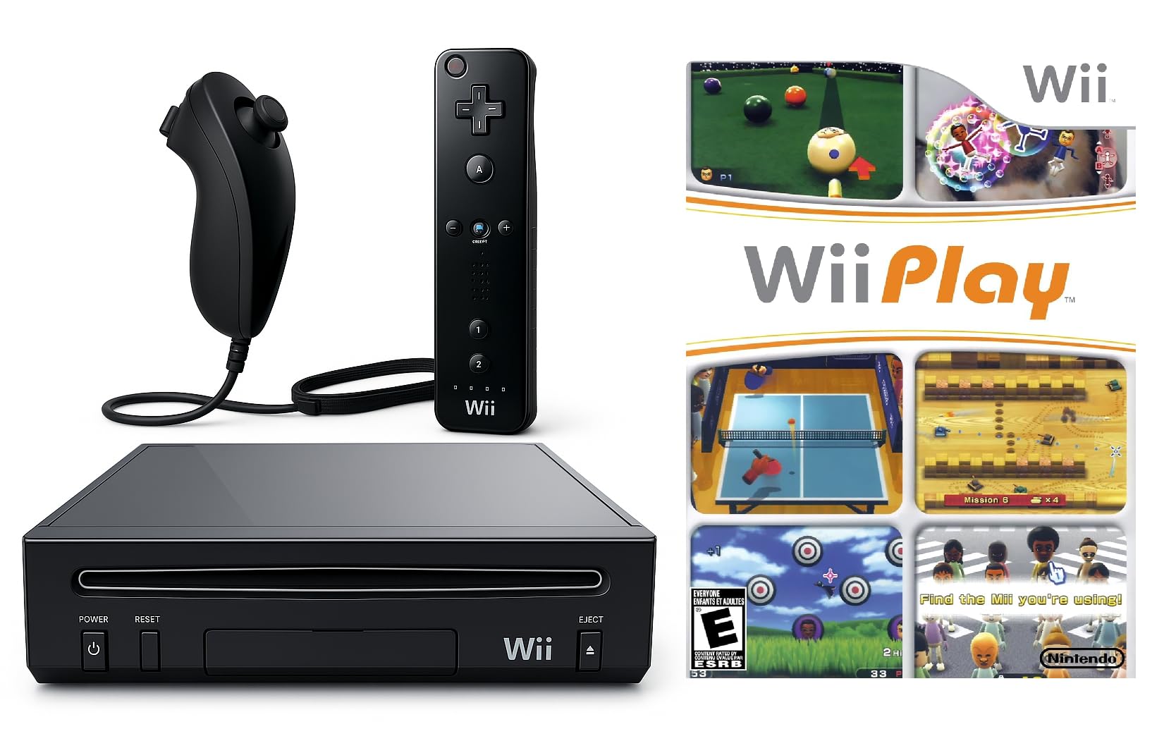 Amazon.com: Wii Console Bundle (Black) with Wii Play Game (1